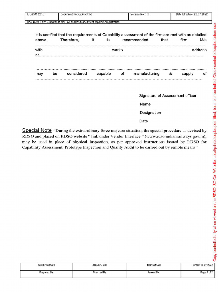 QO F 8 1 8 Ver 1 3 Capability Assessment Report For Registration - Page ...