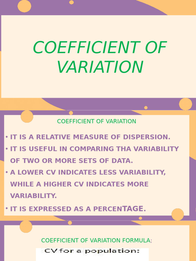 Understanding Coefficient of Variation | PDF