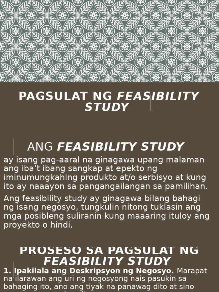 Pagsulat NG Feasibility Study | PDF