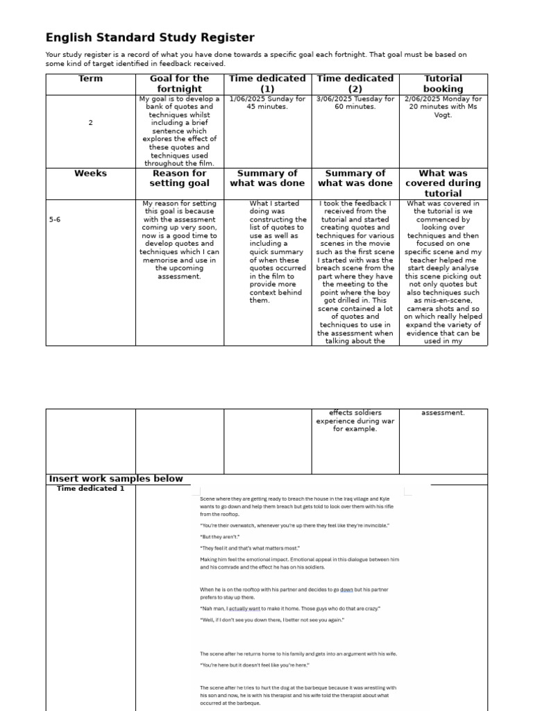 English Standard Study Register | PDF