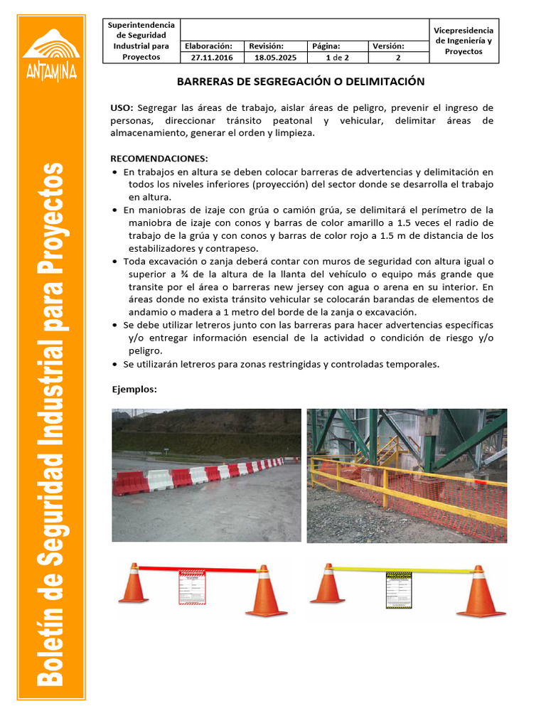 Uso de Barreras de Segregación en Proyectos | PDF