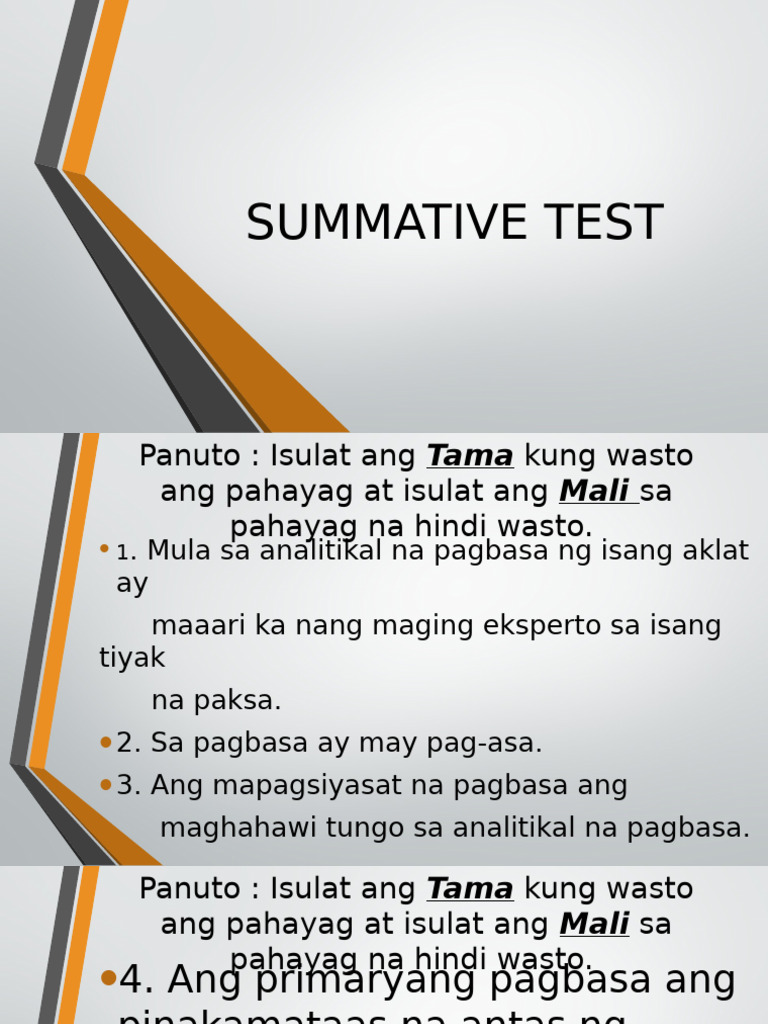 SUMMATIVE TEST (2nd Quarter in 2nd Sem) | PDF