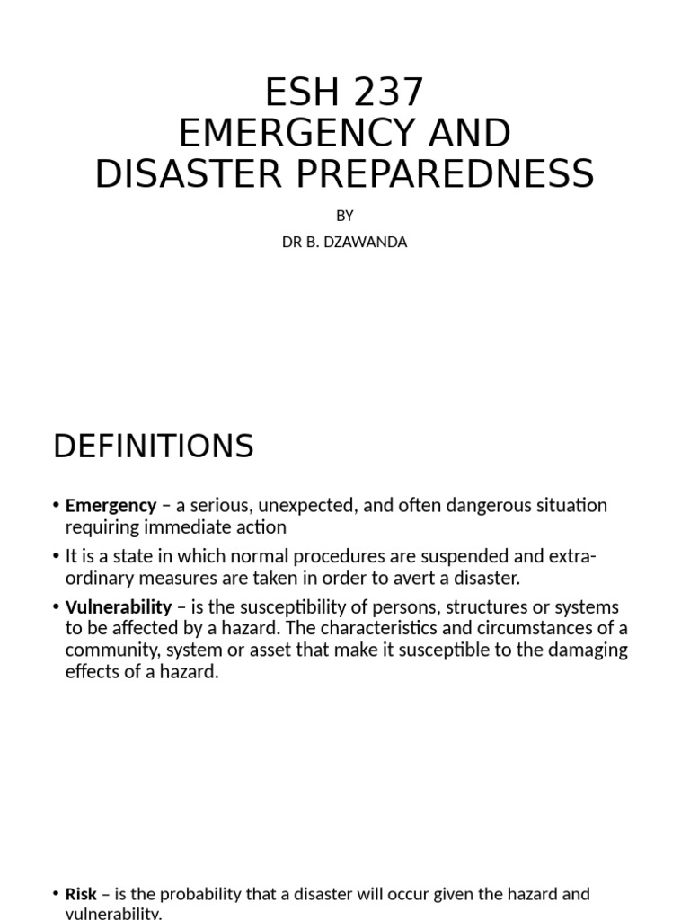 Emergency and Disaster Preparedness Guide | PDF | Emergency Management ...