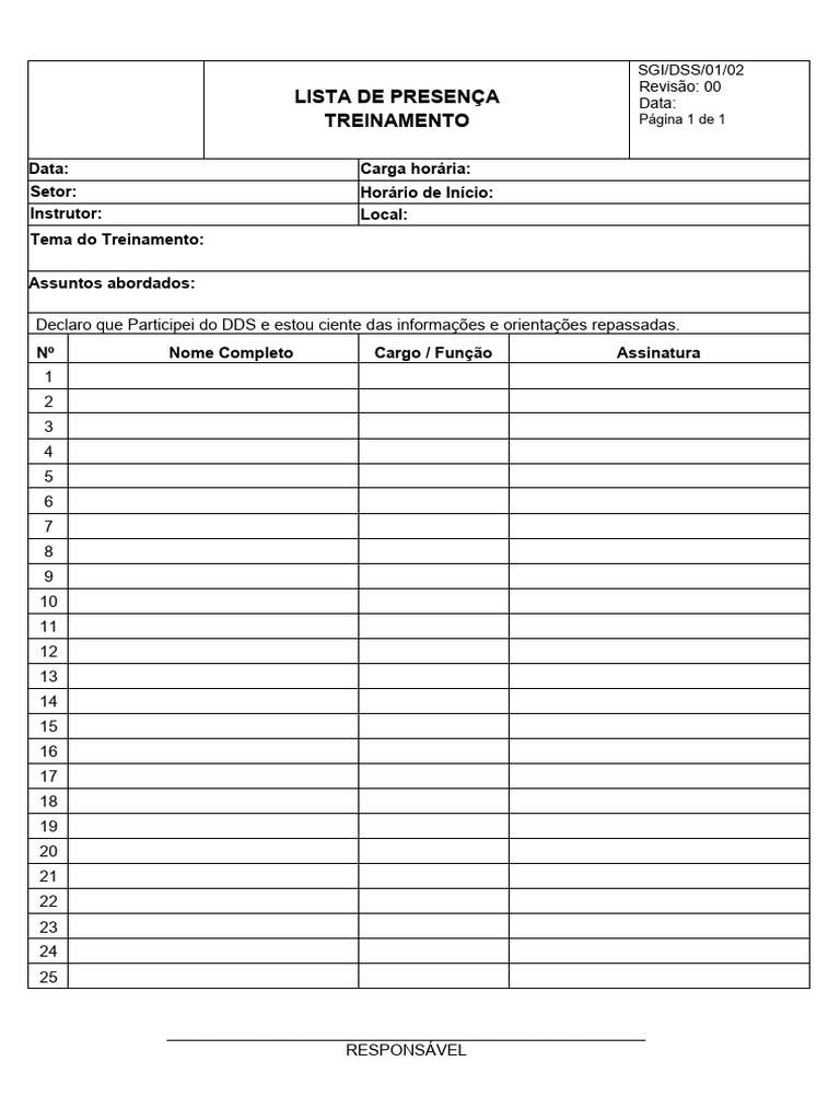 Lista de Presença | PDF