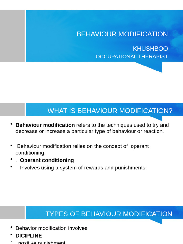 Behavior Modification Techniques Explained | PDF | Punishments ...