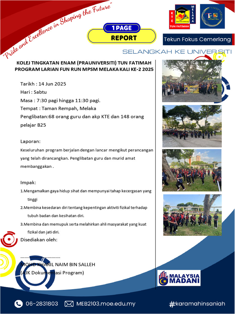 1page Report Fun Run MPSM 2025 | PDF