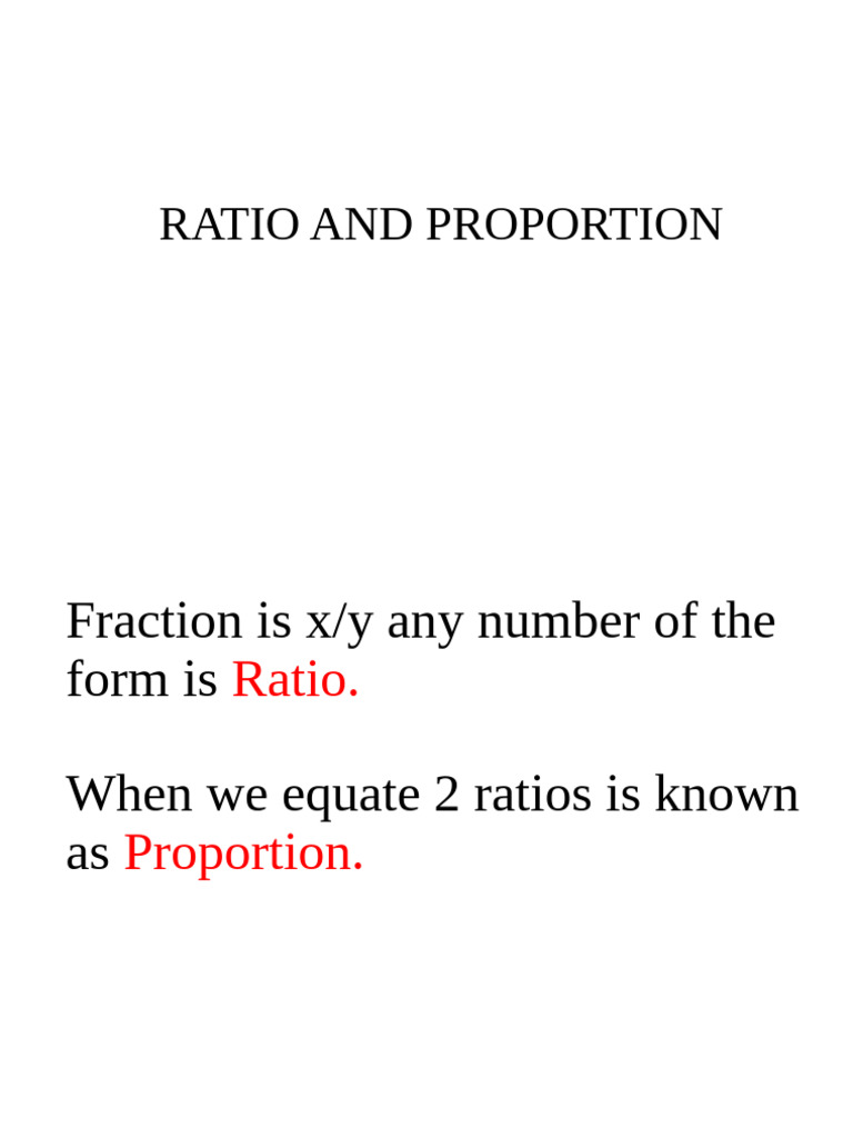 Ratio and Proportion | PDF | Ratio | Mathematics