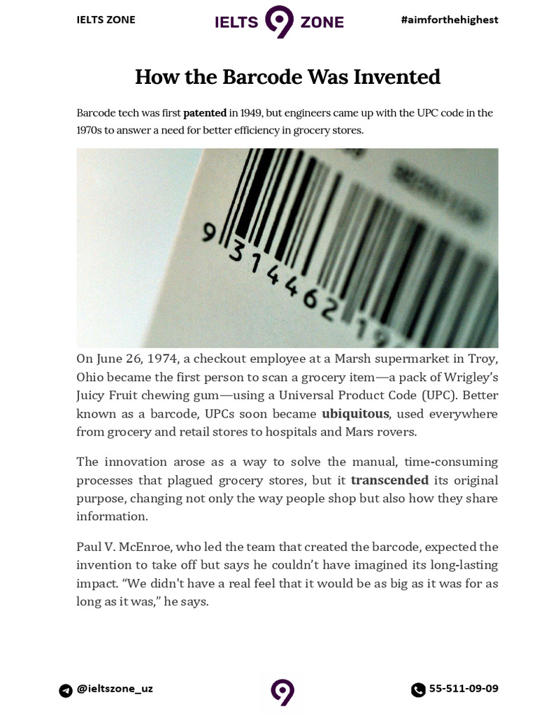 The Invention of the Barcode | PDF | Barcode | Universal Product Code