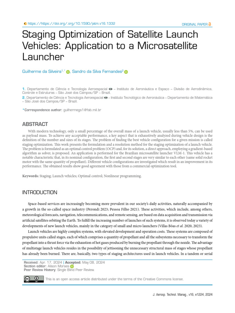 Staging Optimization of Satellite Launch Vehicles With ASTOS | PDF ...