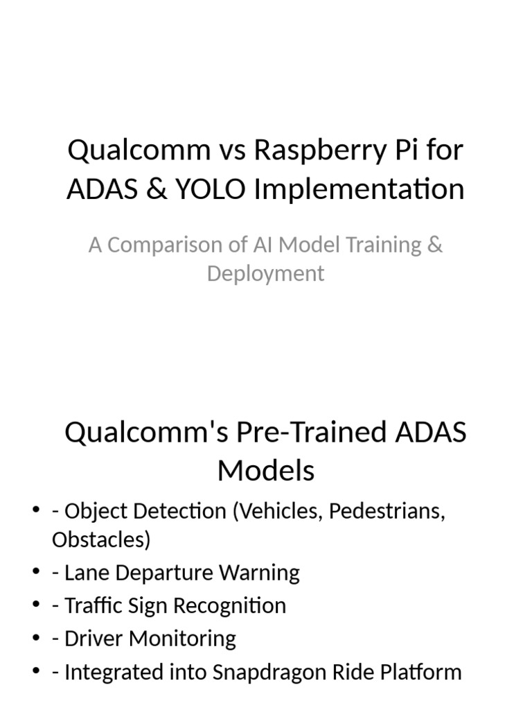 Qualcomm vs Raspberry Pi for ADAS | PDF
