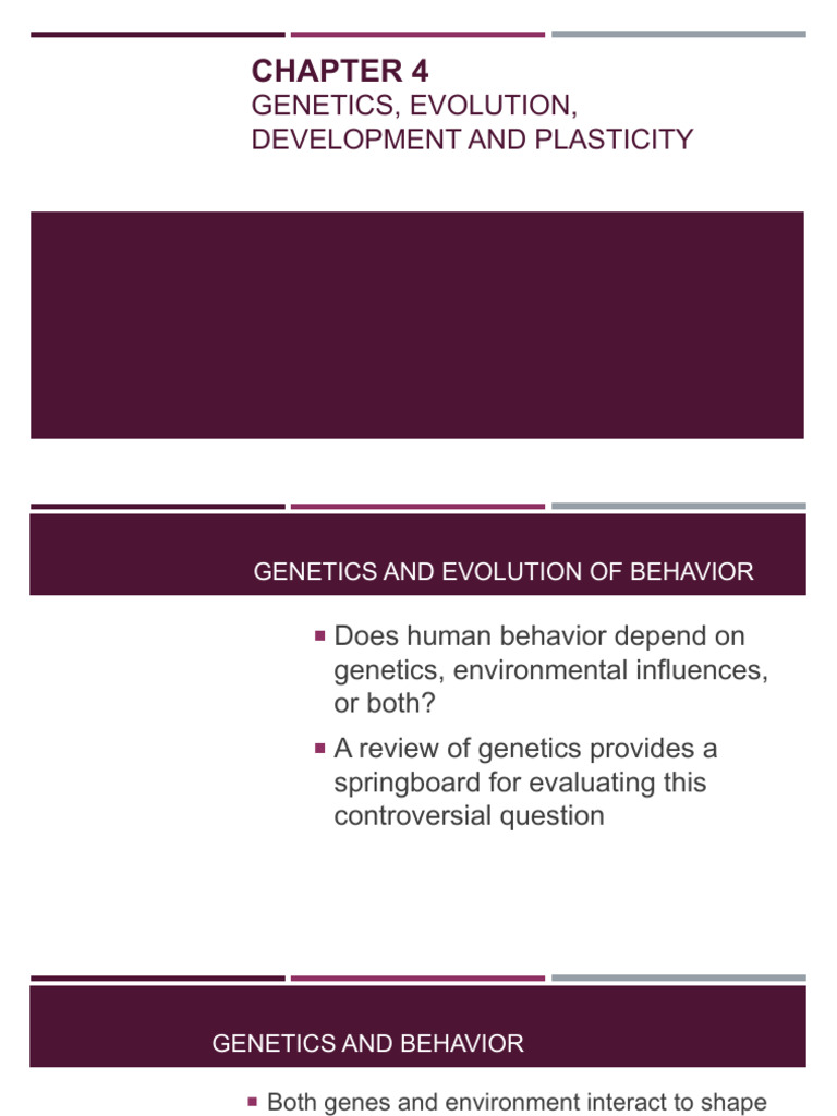 Chapter 4 Genetics, Evolution, Development and Plasticity | PDF ...