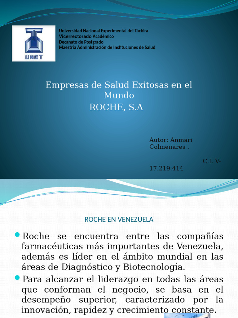 Roche: Innovación en Salud en Venezuela | PDF | Industria farmacéutica ...
