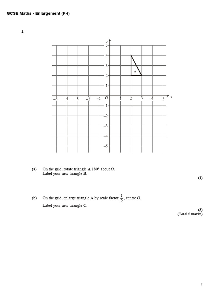 GCSE Maths: Enlargement Exercises | PDF | Shape | Rectangle