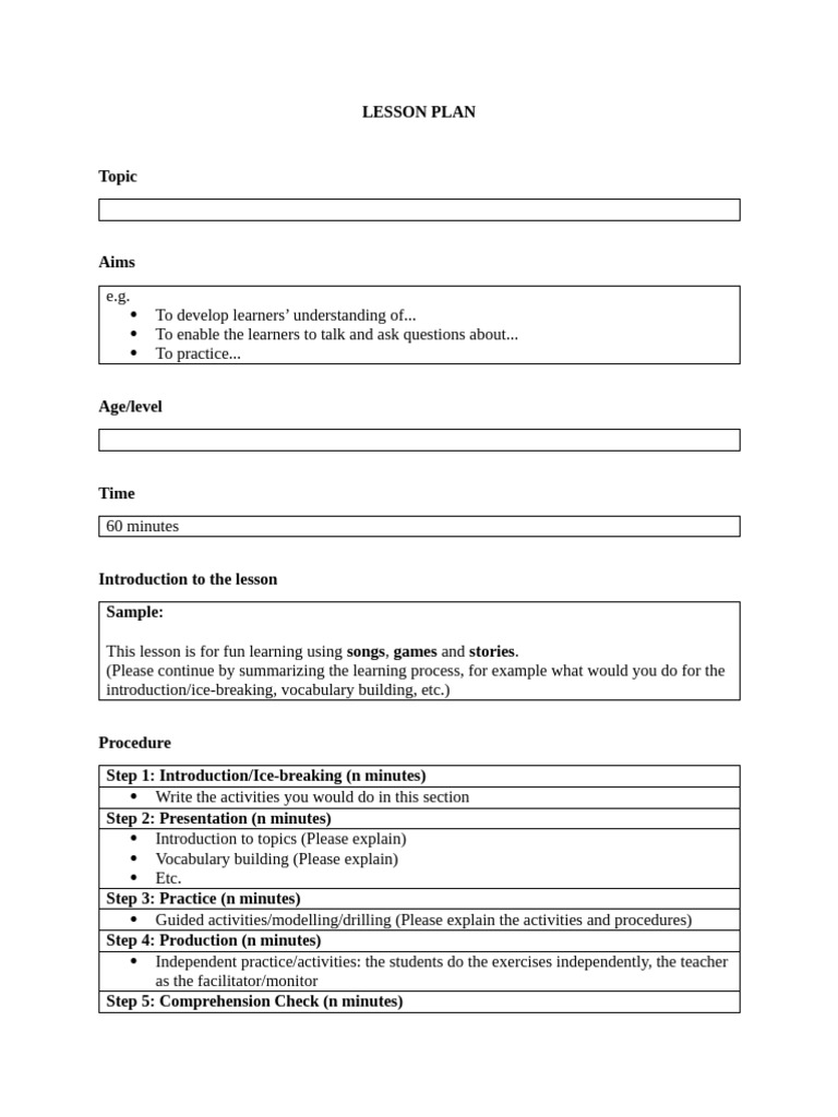 Lesson Plan | PDF