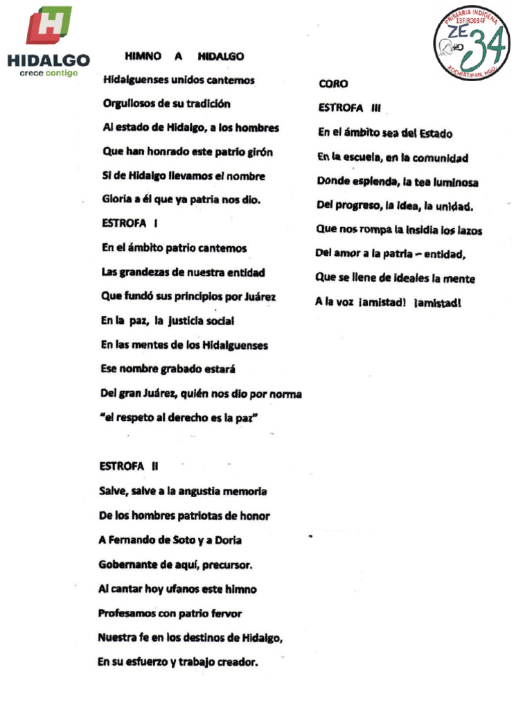 Himno A Hidalgo | PDF