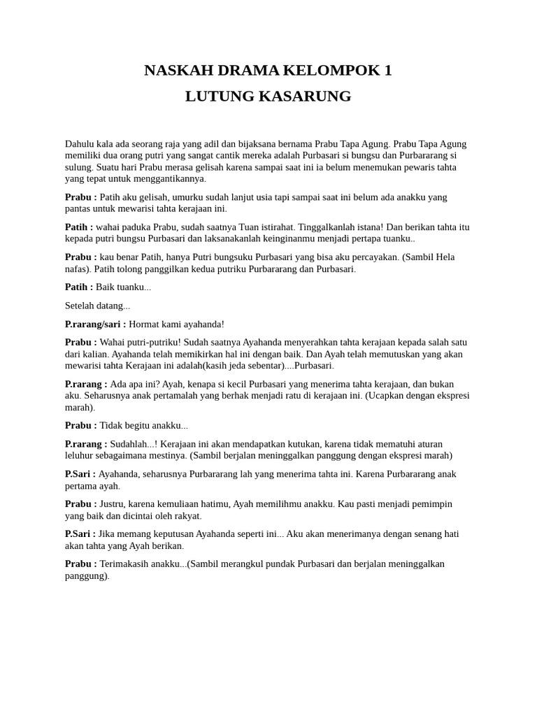 Naskah Drama Kel.1 | PDF