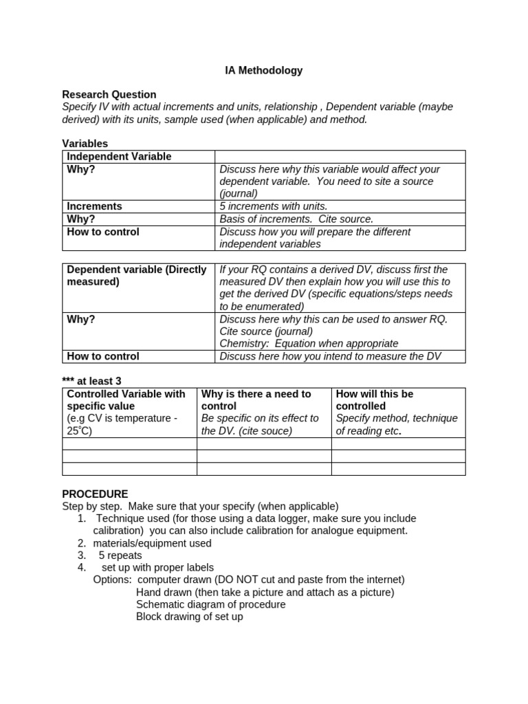 IA Methodology for Research Variables | PDF | Methodology | Scientific ...