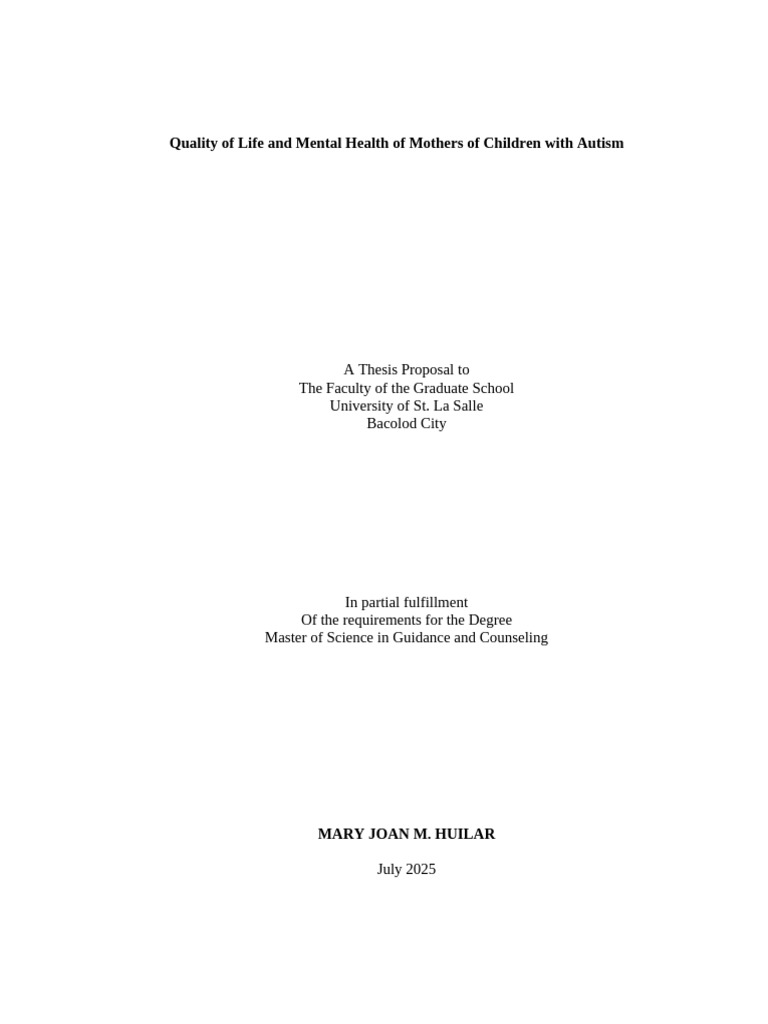 Mental Health of Mothers with Autistic Children | PDF | Autism | Social ...