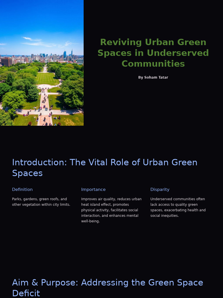 Reviving Urban Green Spaces Equity | PDF | Green Infrastructure ...