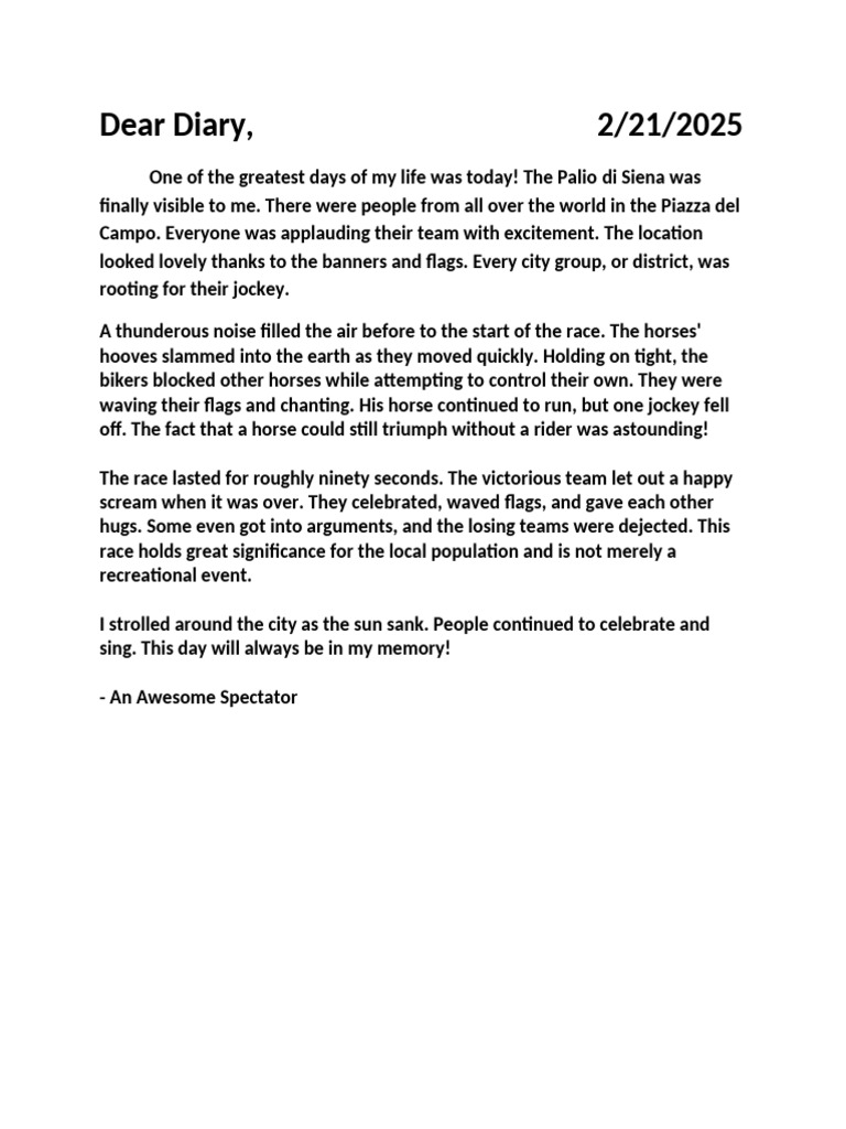 Diary Entery | PDF