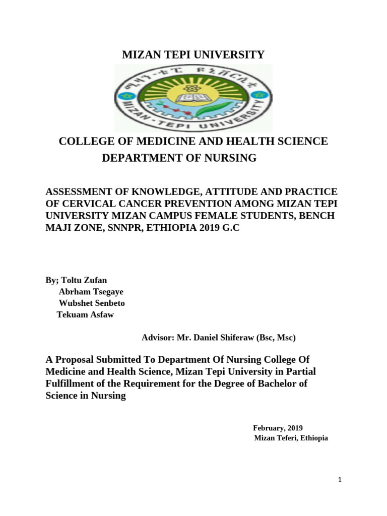 Cervical Cancer Awareness in Mizan Students | PDF | Cervical Cancer ...