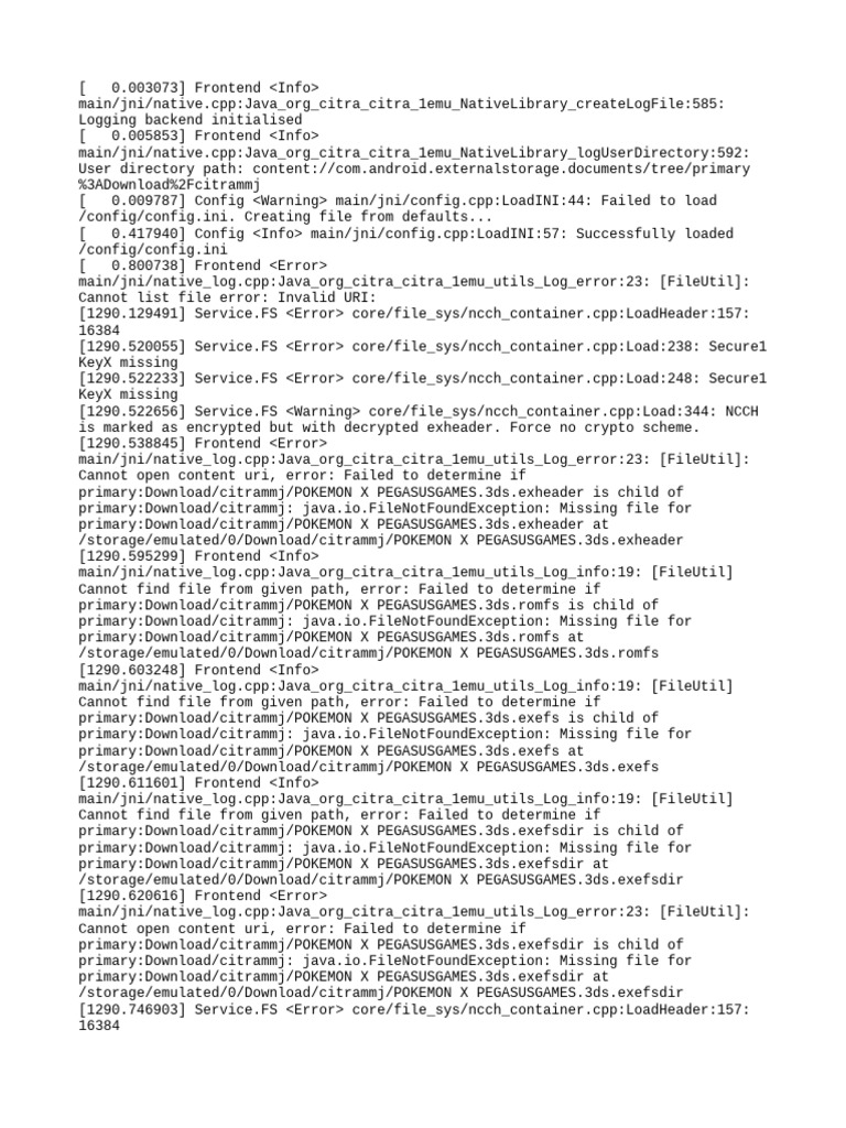 Citra Emulator Log Analysis | PDF | File System | Computing