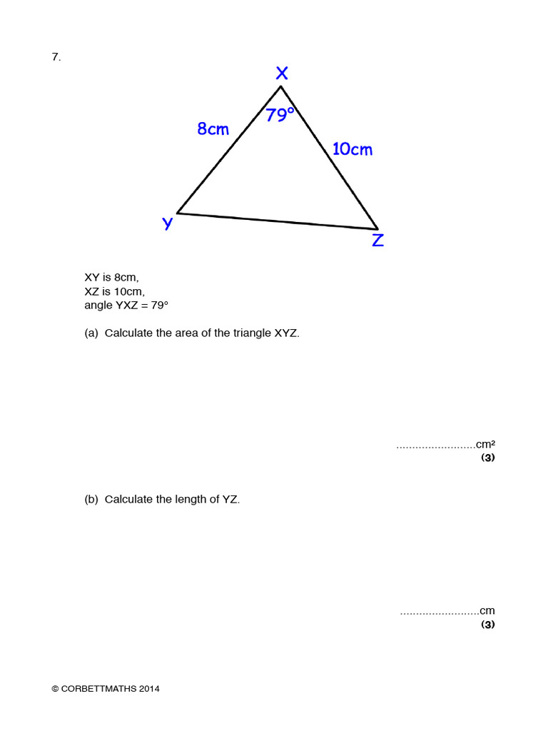 Angle XZY Calculation in Triangle XYZ | PDF | Geometric Measurement ...