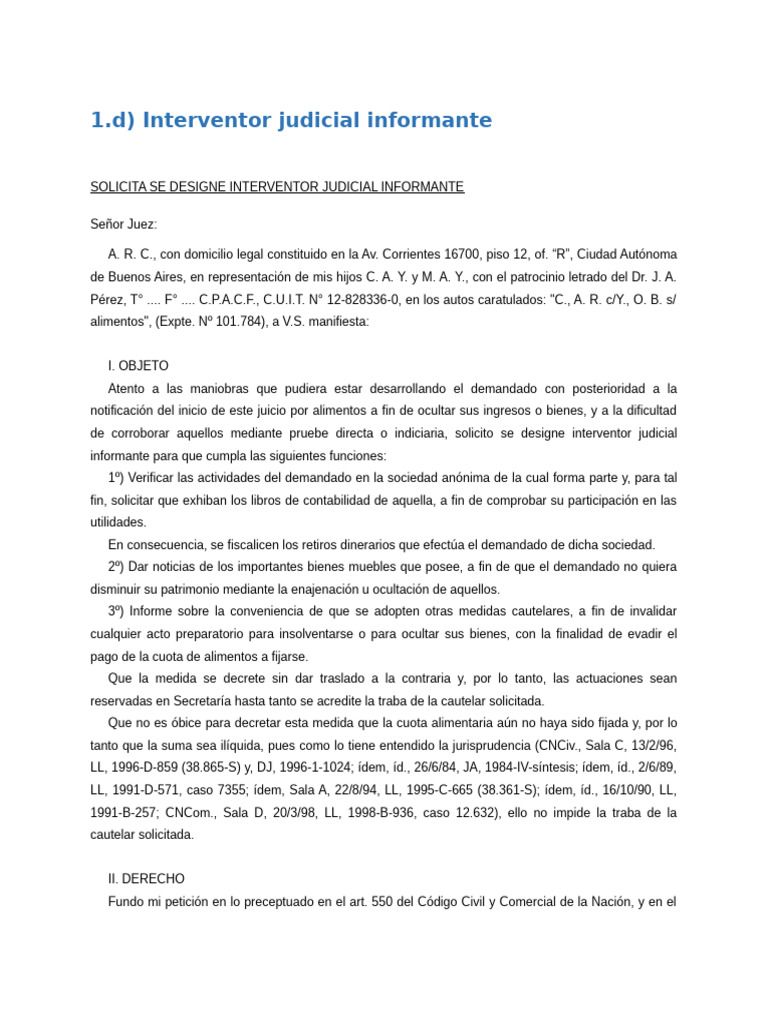 Solicitud de Interventor Judicial Informante | PDF | Justicia | Crimen ...