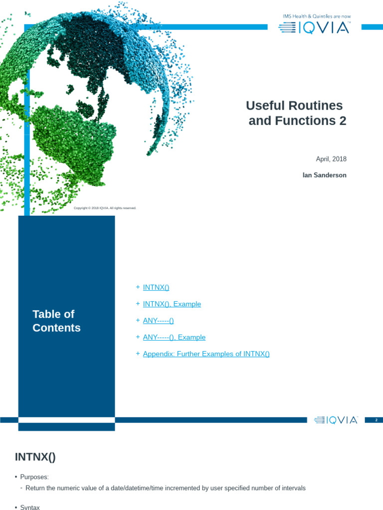 INTNX and ANY Functions in SAS | PDF | Computer Science | Software ...