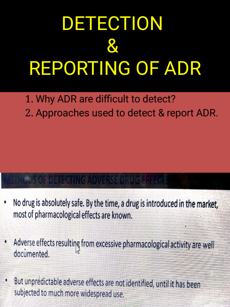 ADR Detection and Reporting Methods | PDF