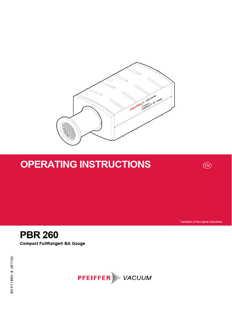 PBR 260 Gauge Operating Instructions | PDF | Vacuum | Pressure Measurement