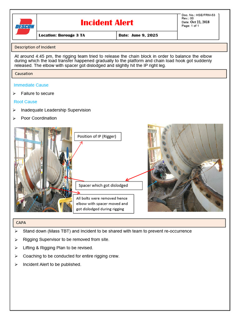 Borouge 3 TA Incident Alert Report | PDF