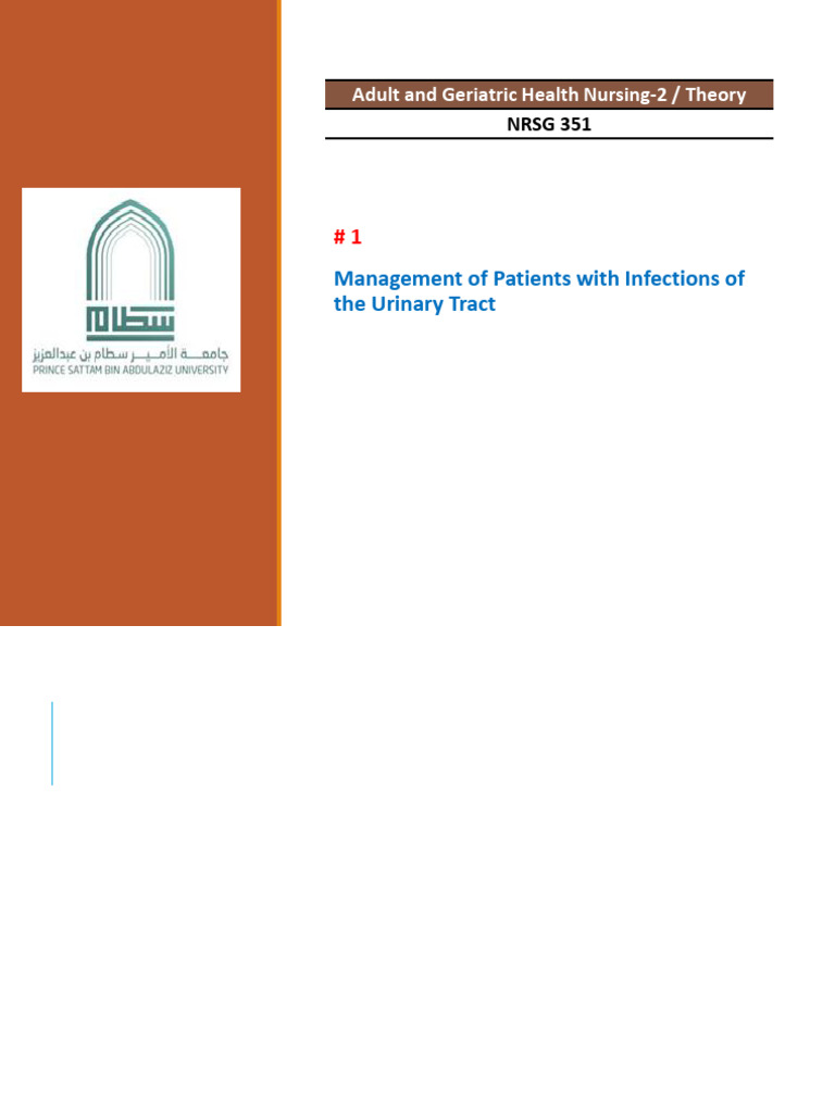 1 Management of Patients With Infections of The Urinary Tract | PDF ...