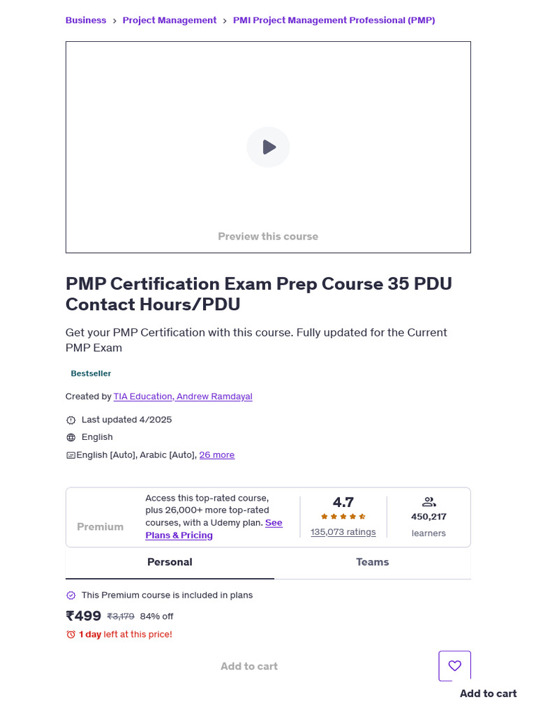 PMP Certification Exam Prep Course 35 PDU Contact Hours - PDU - Udemy ...