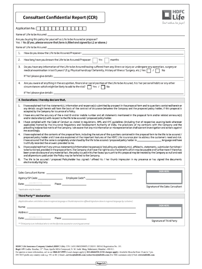 Revised CCR Format | PDF