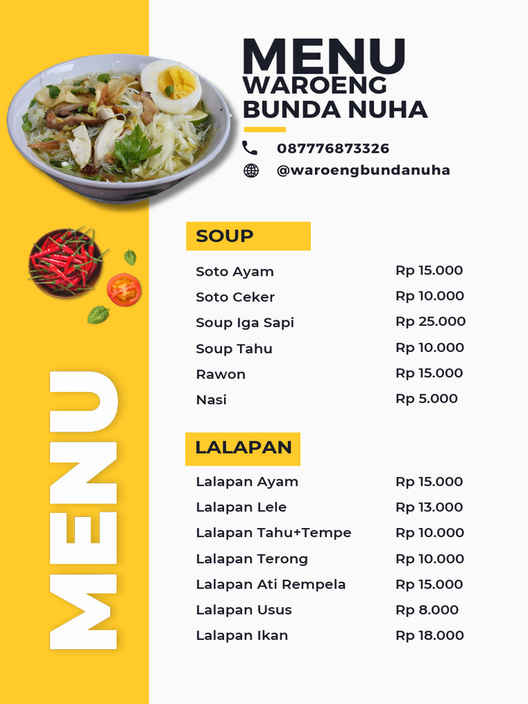 Yellow Restaurant Menu - 20241015 - 221815 - 0000 | PDF