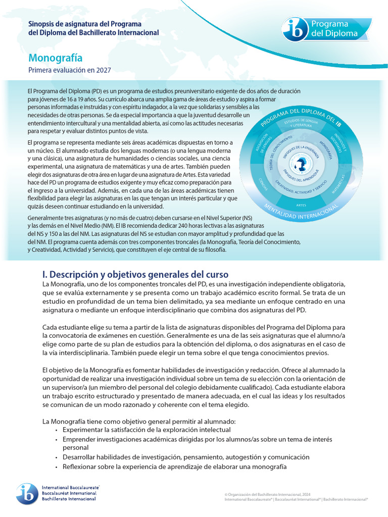 Monografía del Programa del Diploma IB | PDF