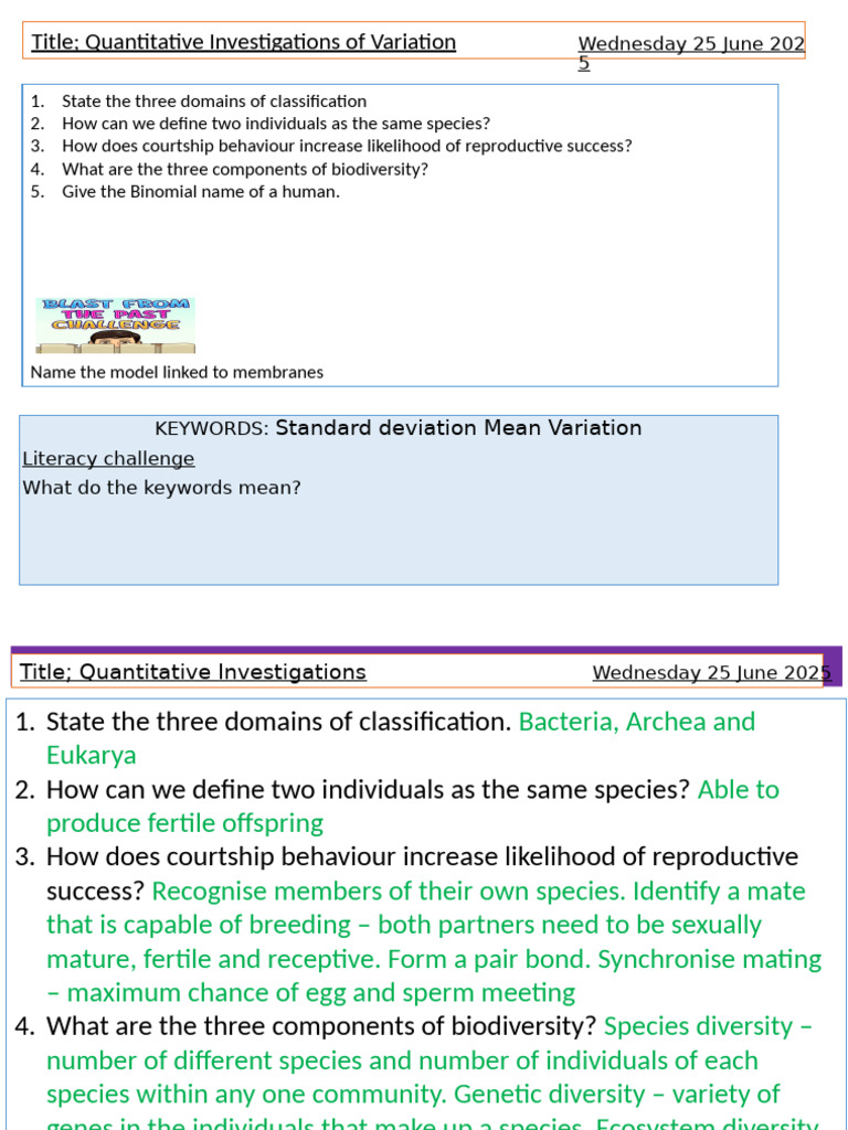 Title Quantitative Investigations of Variation: Wednesday 25 June 202 5 ...