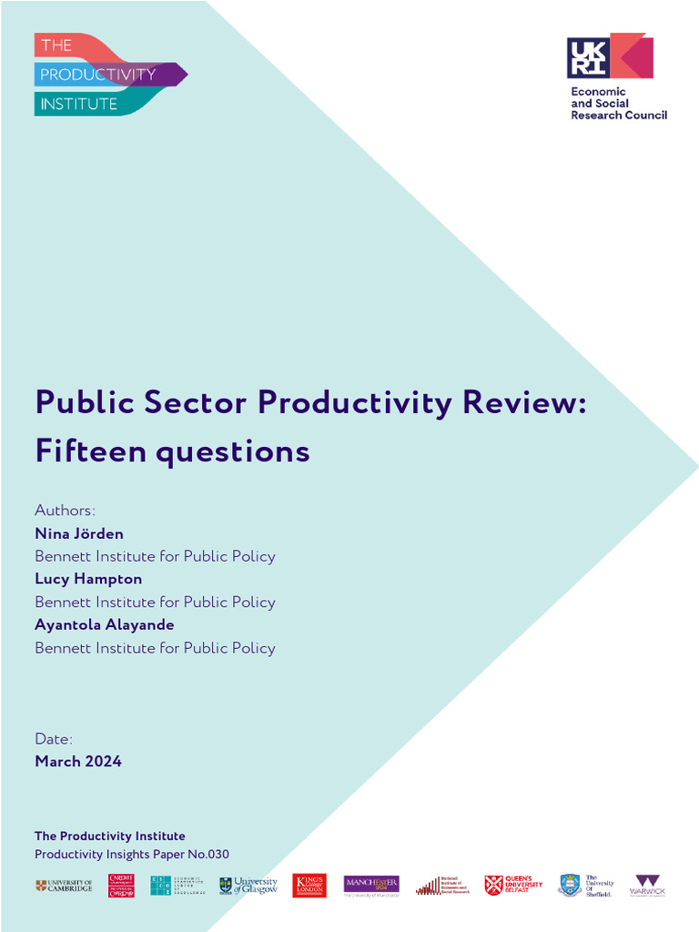 PIP030 Public Sector Productivity Review FINAL 060324 | PDF | Policy ...