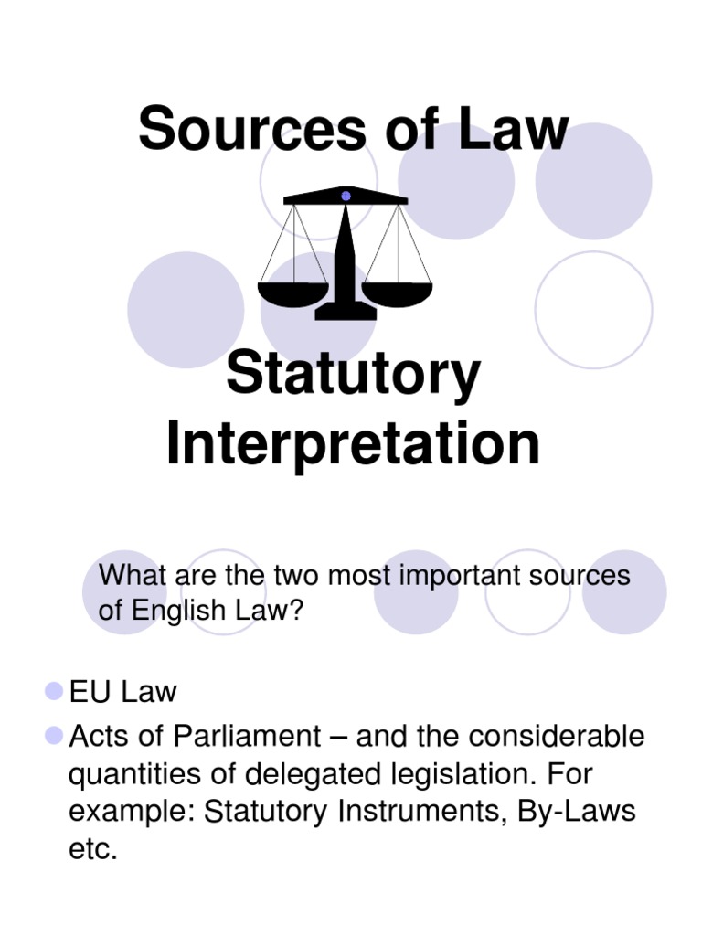 Statutory Interpretation | PDF | Law