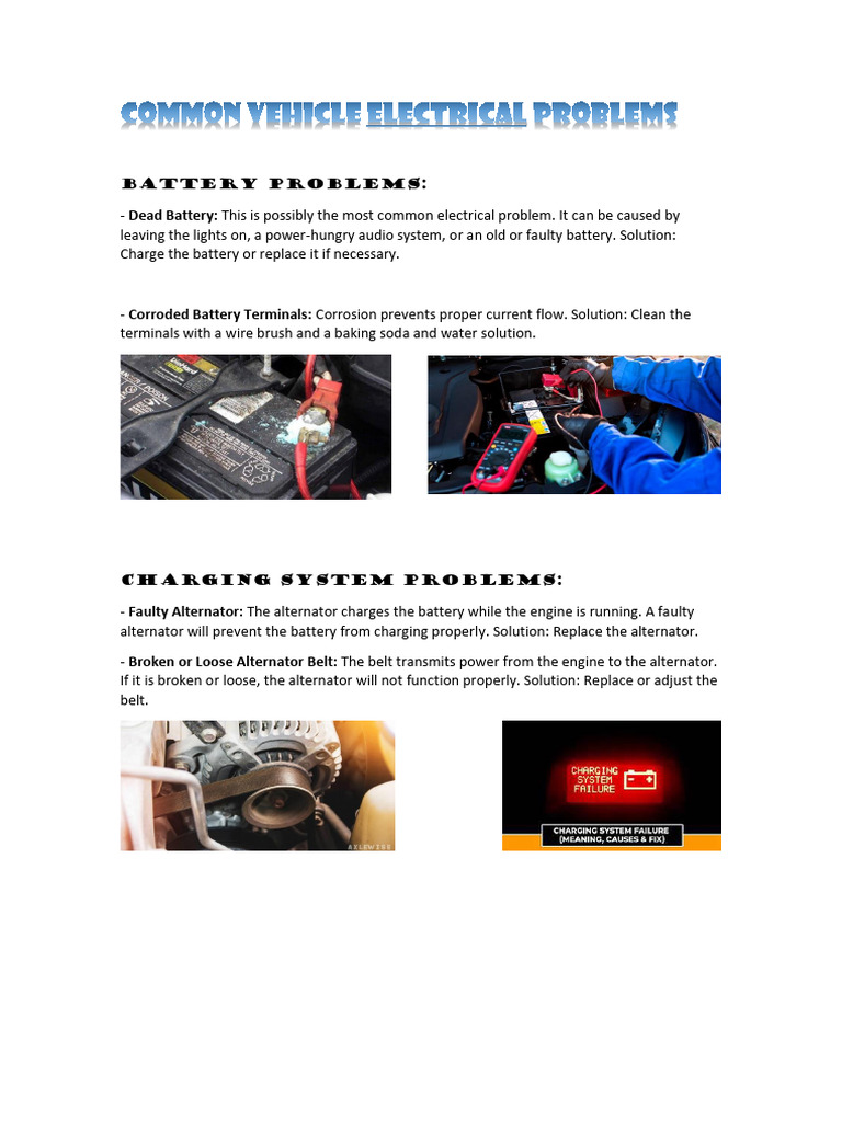 Common Vehicle Electrical Issues | PDF