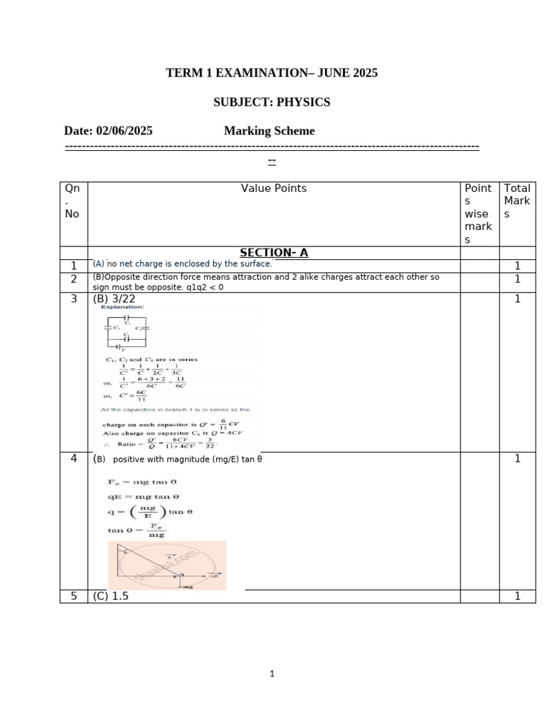 Physics Term 1 Exam June 2025 | PDF | Physics