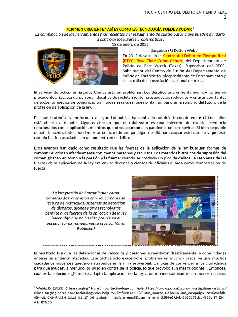 Tecnología en la lucha contra el crimen | PDF | Policía | Crímenes