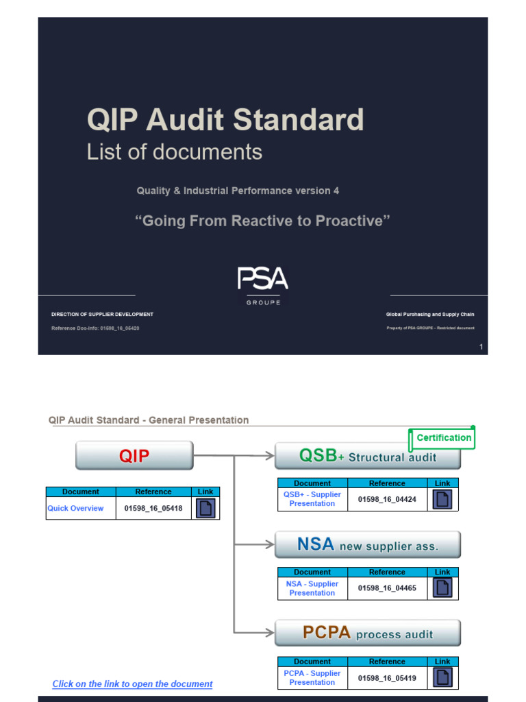 QIP Audit Standard Overview | PDF | Business | Business Process