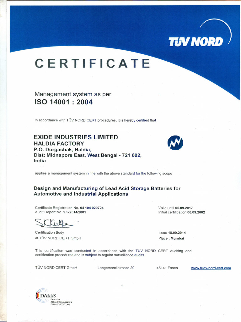 Iso Exide | PDF