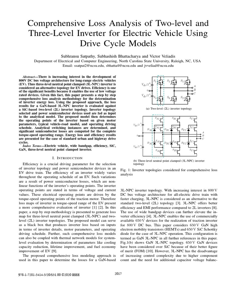 Loss Analysis of EV Inverter Topologies | PDF | Power Inverter ...