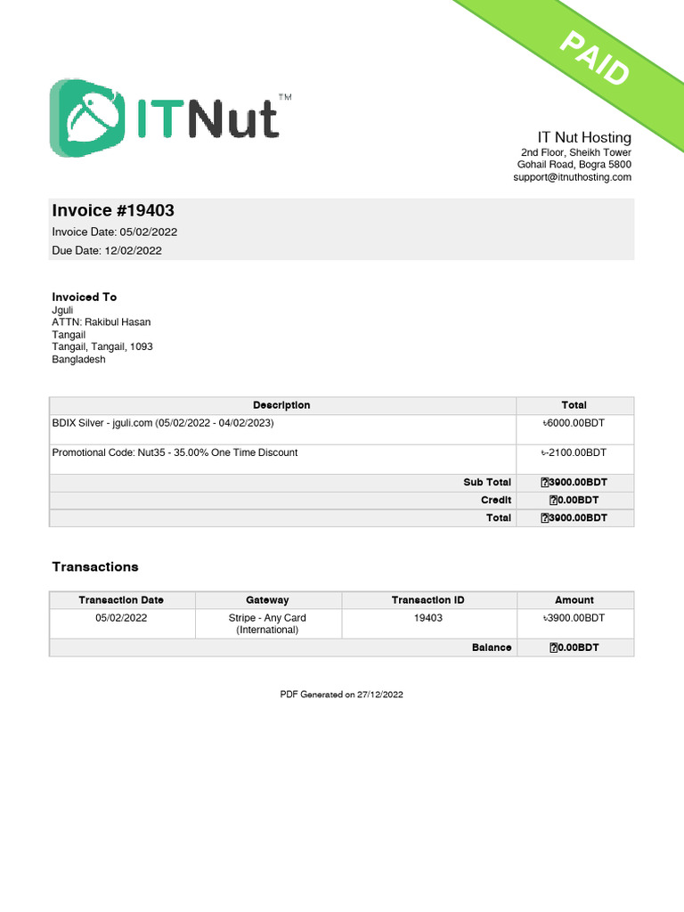 Invoice 19403 | PDF | Banking Technology | Payments