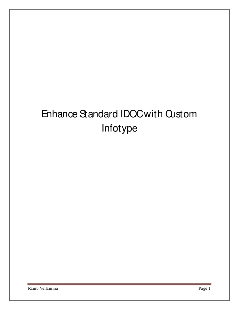 Customizing IDOC with Infotype Enhancements | PDF