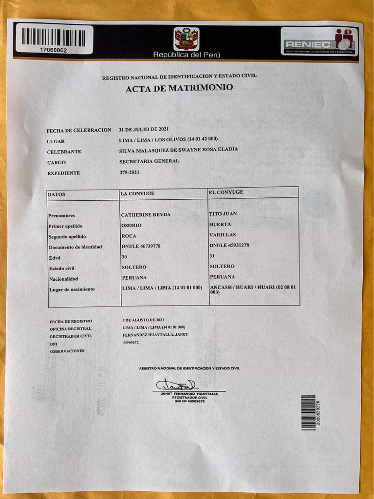 2 Partida de Matrimonio | PDF