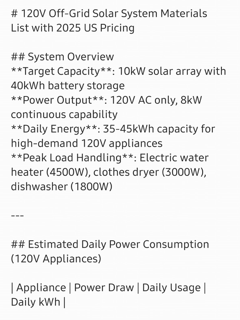 Picture of 120v Only Off Grid Solar Cost | PDF